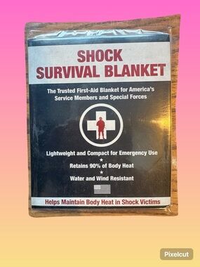 Shock Survival Blanket - Black and White Emergency Blanket
